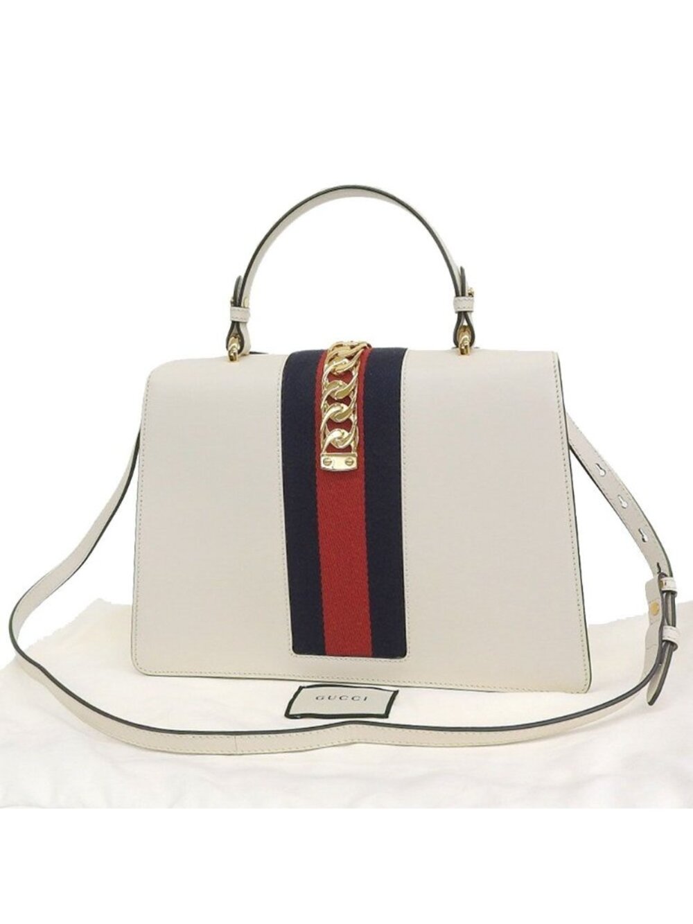 Gucci Sylvie Rose Applique Shoulder Bag - Picture 2 of 8